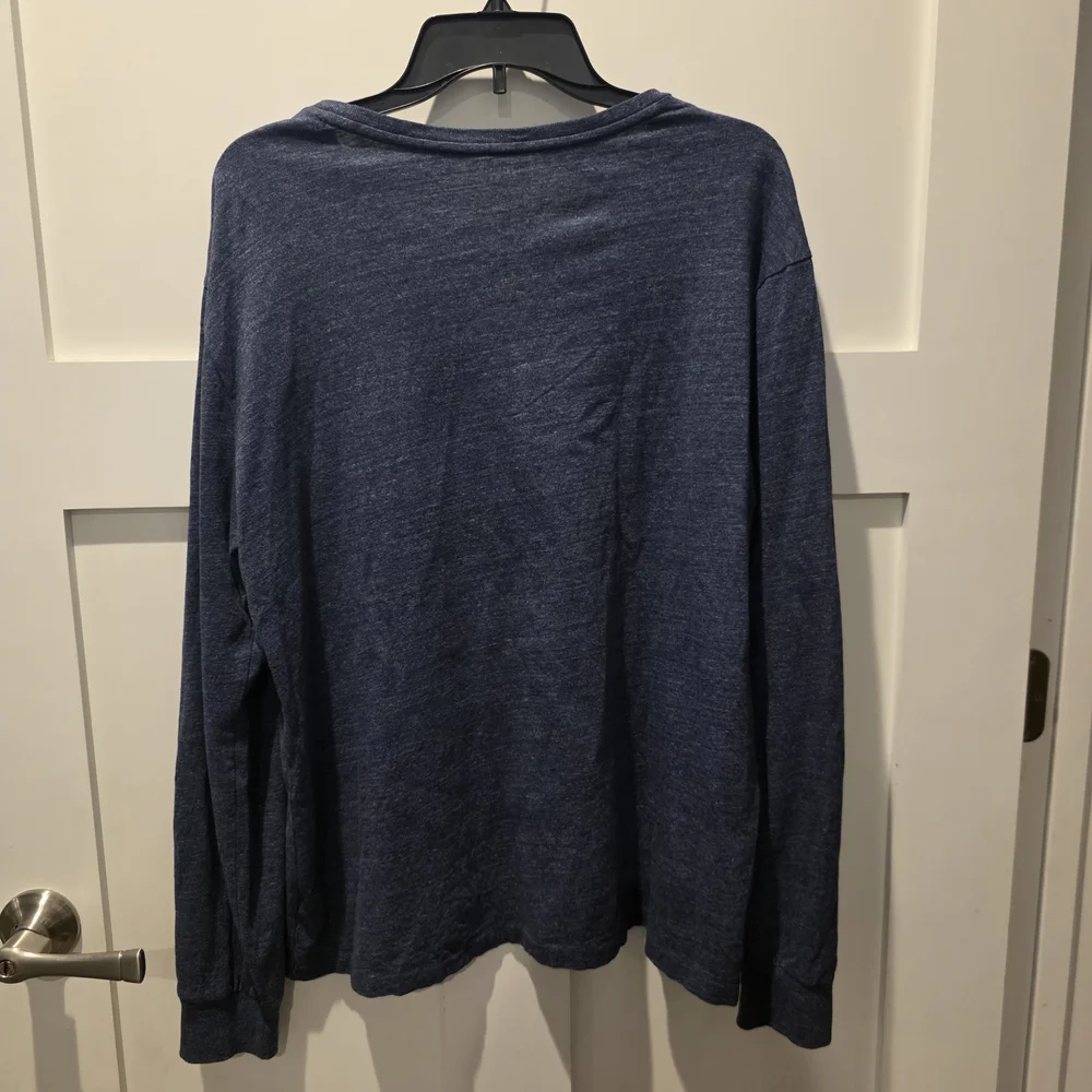 Polo Ralph Lauren Classic Fit Long Sleeve Pocket T-shirt Mens L Heathered Blue